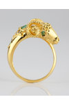 SAVVIDIS 18ct Gold Ram Ring with Diamonds and Emeralds (No 54)