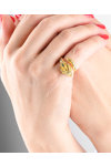 Δαχτυλίδι κριάρι SAVVIDIS από χρυσό 18Κ με διαμάντια και σμαράγδια (No 54)