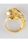 SAVVIDIS 18ct Gold Ram Ring with Diamonds, Rubies, Sapphire and Emerald (No 55)