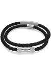 POLICE Urban Texture Stainless Steel and Leather Bracelet