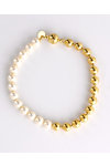 Gold plated Sterling Silver Bracelet with Pearl by KIKI Pearly Collection