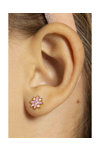 Σκουλαρίκια DOUKISSA NOMIKOU Pink Flower Stud Earrings