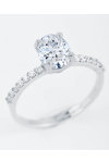 SOLEDOR Oval Arden 14ct White Gold Solitaire Ring with Zircon (No 54)