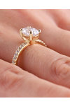 SOLEDOR Oval Arden 14ct Gold Solitaire Ring with Zircon (No 53)