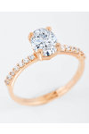 SOLEDOR Oval Arden 14ct Rose Gold Solitaire Ring with Zircon (No 53)