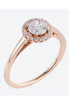 18ct Rose Gold Solitaire Ring with Diamonds by SAVVIDIS (No 54)