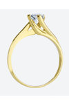 Μονόπετρο δαχτυλίδι SOLEDOR της σειράς Twisted από χρυσό 14Κ με ζιργκόν (Νο 53)