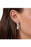 CHIARA FERRAGNI Princess Rhodium Plated Earrings with Zircons