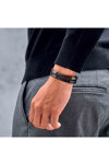 CERRUTI Trio Stainless Steel and Leather Bracelet