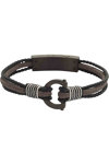 CERRUTI Cords Stainless Steel and Leather Bracelet