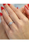18ct White Gold Solitaire Ring with Diamonds by SAVVIDIS (No 54)