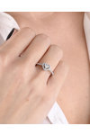 Μονόπετρο δαχτυλίδι SAVVIDIS από λευκόχρυσο 18Κ και διαμάντι σε σχήμα καρδιάς (No 53)