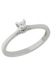 18ct White Gold Solitaire Ring with Diamonds by SAVVIDIS (No 53,5)