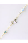 Gold plated Silver Bracelet with Evil Eye, Cross and Aeroplane by Ino&Ibo