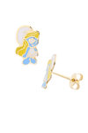 Gold plated Silver Earrings with Smurfette by Ino&Ibo