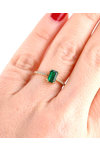 18ct Gold Solitaire Engagement Ring with Emerald and Diamonds by FaCaD’oro (No 53)