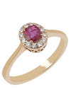 18ct Rose Gold Solitaire Engagement Ring with Ruby and Diamonds by FaCaD’oro (No 54)