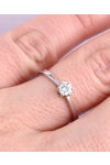18ct White Gold Solitaire Engagement Ring with DIamonds by Savvidis (Νο 54)