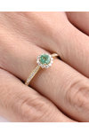 18ct Gold Solitaire Engagement Ring with Emerald and Diamonds by SAVVIDIS (No 53)