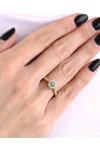 18ct Gold Solitaire Engagement Ring with Emerald and Diamonds by SAVVIDIS (No 53)