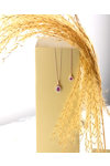 Κολιέ FaCaD’oro από ροζ χρυσό 14Κ με διαμάντι και ρουμπίνι
