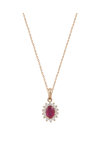 18ct Rose Gold Necklace with Diamonds and Ruby by SAVVIDIS