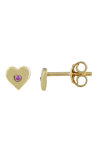 14ct Gold Heart Earrings with Zircons by SAVVIDIS