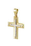 Βαπτιστικός σταυρός SAVVIDIS από λευκόχρυσο και χρυσό 14Κ