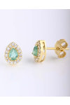 18ct Gold Earrings with Emerald and Diamonds by FaCaD’oro