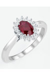 18ct Gold Solitaire Engagement Ring with Ruby and Diamonds by Savvidis (No 54)