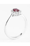 18ct Gold Solitaire Engagement Ring with Ruby and Diamonds by Savvidis (No 54)