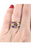 Δαχτυλίδι SAVVIDIS από χρυσό 18Κ με μπλε διαμάντια και μοργανίτη (No 54)