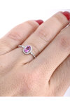 18ct Yellow Gold Ring with Diamonds and Pink Tourmaline (No 53)