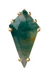 PDPAOLA The Gemstones Piercing Capsule 18ct-Gold-Plated Sterling Silver Single Earring with Agate