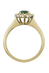 18ct Gold Solitaire Engagement Ring with Emerald and Diamonds by  SAVVIDIS (No 53)