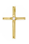 14ct Gold Cross with Zircons by TRIANTOS