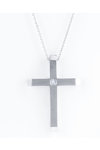 14ct White Gold Cross with Diamonds by FaCaDoro