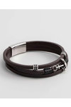 U.S.POLO Bowline Stainless Steel and Leather Bracelet