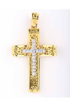 Βαπτιστικός σταυρός FaCaDoro από χρυσό 14Κ με ζιργκόν