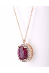 14K Rose Gold Necklace with Zircons by FaCaDoro