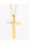 Βαπτιστικός σταυρός FaCaDoro από χρυσό 14Κ με ζιργκόν
