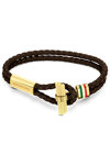 DUCATI CORSE Collezione T Stainless Steel and Leather Bracelet (Large)