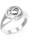 GUESS Rolling Hearts Stainless Steel Ring with Zircons
