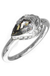 GUESS Lollipop Stainless Steel Ring with Zircons