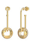 GUESS Rolling Hearts Stainless Steel Earrings with Zircons