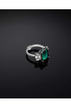 CHIARA FERRAGNI Emerald Rhodium Plated Ring with Zircons (No 10)