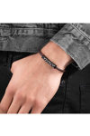 POLICE Fetter Stainless Steel and Leather Bracelet