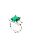 CHIARA FERRAGNI Emerald Rhodium Plated Ring with Zircons (No 18)