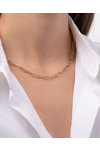 14ct Gold PaperClip Chain Necklace by SAVVIDIS