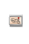 NOMINATION Link Snap Fingers Love made of Stainless Steel with 9ct Rose Gold and Enamel
